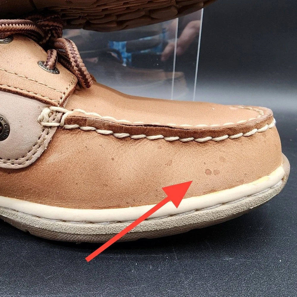 Eastland 7.5M Tan Leather Solstice Boat Shoes Mesh Loafers Preppy Nautical Shoe